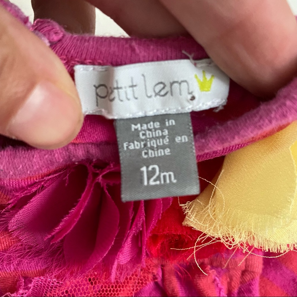 Petit Lem Pink Ruffle Dress Leggings Set Size 12M - Picture 6 of 7